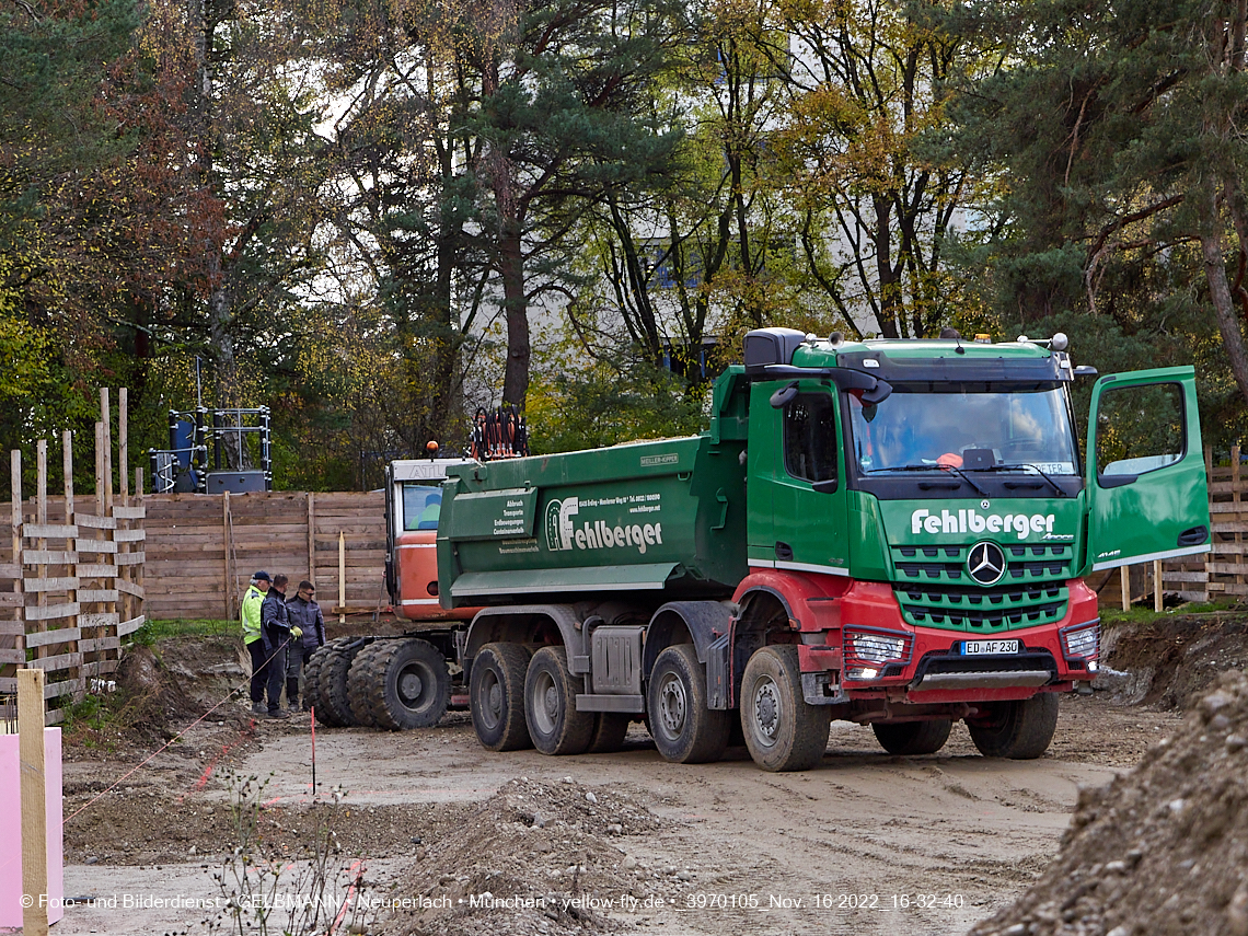 16.11.2022 - Baustelle an der Quiddestraße Haus für Kinder in Neuperlach